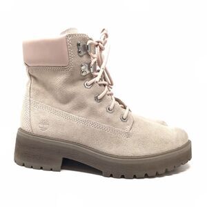 Timberland Womens Carnaby Cool 6" Blush Pink Waterproof Combat Boot Size 7.5